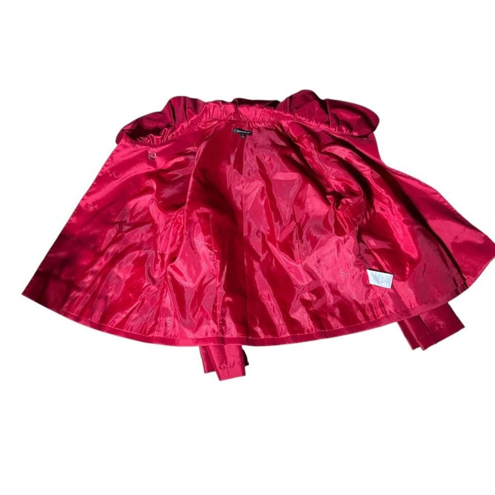 Red Samuel Dong Ruffle Collar Double Breasted Jacket Size Medium - Picture 7 of 7